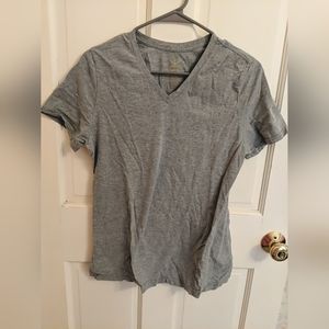 Faded Glory Womens Gray Grey Short Sleeves V Neck Pullover T Shirt Size Medium M